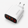Зарядний пристрій 220В 3,0А 12Вт 5В USBx3 QC3.0 Quick Charger LCD 36-2S