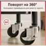 Журнально-кавовий столик (26014) на коліщатках з полицею для зберігання 45×30×51 см Чорний