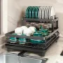 Сушарка для посуду BauTech дворівнева Чорна