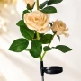 Садовий світильник 2шт «Кремова Троянда» на сонячній батареї з LED-підсвіткою