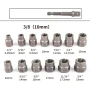Набор экстракторов 14шт, Nut Extractor, AN ES-14 Черный / Набор для откручивания болтов / Набор головок для поврежденных болтов