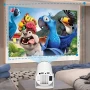 Проектор с 2 джойстиками и пультом, WiFi, Bluetooth, M300 MAX, Белый / Смарт проектор с играми / Игровой проектор