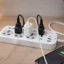 Сетевой фильтр удлинитель 2м, 2500Вт, 6×220В, 2хUSB, 1хType-C, WL-1, Белый / Сетевой удлинитель с выключателем