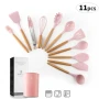 УЦЕНКА! Набор кухонных принадлежностей силикон 12 предметов Kitchen Set, Кухонный набор в стакане (Повреджение стакана 3635)