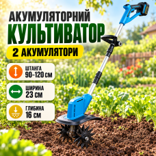 Акумуляторний багатофункціональний культиватор 48 V, 2 АКБ 26X-273