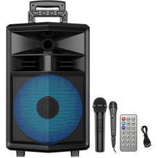 Портативна колонка ZQS-12130, Bluetooth, караоке, micro SD, мапа, aux, usb 2 мікрофони