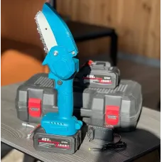 Акумуляторна ланцюгова мініпила 48v для обрізання дерев два акумулятори в кейсі 4" Mini Electric Chainsaw