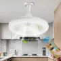 Лампа-вентилятор у патрон + пульт, CHP-006, Біла/LED люстра з вентилятором/Потовковий льод вентилятор