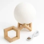 УЦЕНКА! Светильник-ночник 3D слой Луна Moon Lamp на деревянной подставке 15 см (Плохая упаковка 3696)