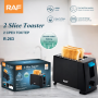 Електричний тостер RAF R.263, 650 Вт, на 2 скибочки з регулюванням підсмажування, розморожуванням і підігрівом