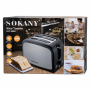 Тостер Sokany HJT-008S на 2 ломтика, 800Вт / Электротостер для хлеба / Электрический тостер двойной