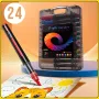 Набір акрилових маркерів 24 кольори з наконечником кисть у кейсі Acrylic MAP-12