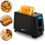 Электрический горизонтальный тостер для хлеба на 2 тоста и 1000 Вт BITEK BT-263 Черный