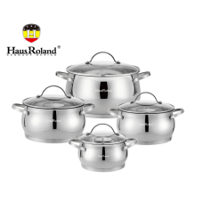 Набір каструль Haus Roland HR114-2, 4 шт. з неіржавкої сталі 1,9/2,7/3,6/6,1 л. Сріблястий (HR114-2)
