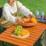 Складаний туристичний прямокутний стіл 95х55х50 см із чохлом Коричневий