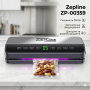 Вакуумний пакувальник для харчових продуктів 200Вт Zepline ZP-00359 Побутовий автоматичний вакууматор з LED дисплеєм + 20 пакетів
