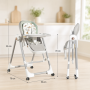 Стільчик для годування BabyChair з регульованою спинкою та столиком, шезлонг, колеса, складаний X-715 / Стільчик-шезлонг для годув