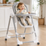 Стільчик для годування BabyChair з регульованою спинкою та столиком, шезлонг, колеса, складаний X-715 / Стільчик-шезлонг для годув
