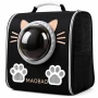 Рюкзак-переноска S-cat1 для котів 36×24×40 см чорний • Рюкзак для котів S-cat1 з прозорим вікном і вентиляцією 36×24×40 см