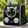 Рюкзак-переноска S-cat1 для котів 36×24×40 см чорний • Рюкзак для котів S-cat1 з прозорим вікном і вентиляцією 36×24×40 см