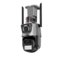 Вулична охоронна поворотна WIFI камера Dual Lens Zoom 8MP сирена, зум, iCSee віддаленим доступом онлайн