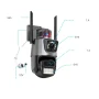 Вулична охоронна поворотна WIFI камера Dual Lens Zoom 8MP сирена, зум, iCSee віддаленим доступом онлайн