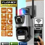 Вулична охоронна поворотна WIFI камера Dual Lens Zoom 8MP сирена, зум, iCSee віддаленим доступом онлайн
