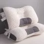 Ортопедична прямокутна подушка 48x74 см з підтримкою шиї та спини Pillow-01 Біло-сіра