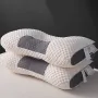 Ортопедична прямокутна подушка 48x74 см з підтримкою шиї та спини Pillow-01 Біло-сіра