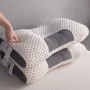 Ортопедична прямокутна подушка 48x74 см з підтримкою шиї та спини Pillow-01 Біло-сіра