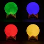 УЦЕНКА! Светильник-ночник 3D слой Луна Moon Lamp на деревянной подставке 15 см (Плохая упаковка 3391)