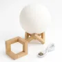 УЦЕНКА! Светильник-ночник 3D слой Луна Moon Lamp на деревянной подставке 15 см (Плохая упаковка 3391)