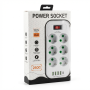 Мережевий подовжувач Power Socket D6 на 6 розеток з вимикачем і LED-індикатором, 4 USB і Type-C (PD), кабель 3 м, 2500 Вт