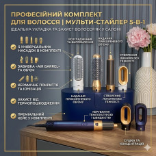 УЦІНКА! Стайлер 5 в 1 HAIR — мультистайлер із 5 насадками для укладання, Синій (Немає однієї насадки 3475)