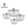 Набір каструль Haus Roland HR115-1, 4 шт. з неіржавкої сталі 2,1/2,9/3,9/6,3 л. Сріблястий (HR115-1)