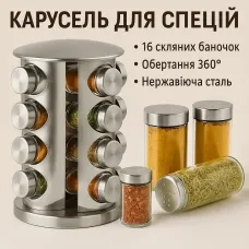 УЦЕНКА! Набор для специй Spice carousel, 16 емкостей (баночек) (Повреждение корпуса 3486)