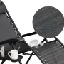 Садове Крісло Шезлонг, до 120 кг, Складаний Шезлонг для Дачі Zero Gravity XXL (з підстакаником), чорний