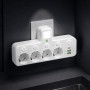 Сетевой фильтр-разветвитель 2500W, 4х220V, 2хUSB, 1хType-C, 8625UL, Белый / Настенный тройник с подсветкой
