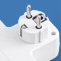 Сетевой фильтр-разветвитель 2500W, 4х220V, 2хUSB, 1хType-C, 8625UL, Белый / Настенный тройник с подсветкой