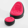 Надувне крісло з пуфиком 2в1 (116х98х83 см, до 100 кг) Air Sofa + насос, Чорний / Надувний велюровий диван із пуфом