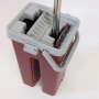 Швабра з відром 11 л з автоматичним віджиманням + 2 насадки, Cleaning Mop, Бордова Комплект для прибирання швабра