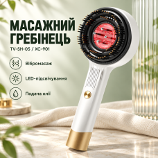 Масажний гребінець для шкіри голови з LED-підсвічуванням та подачею олії TV-SH-05/XC-901 Білий