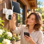 Wi-Fi камера відеоспостереження із сонячною панеллю, PTZ, 822X, Білий/Вайфай камера/ Відеокамера для дому/ Камера спостереження