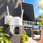 Wi-Fi камера відеоспостереження із сонячною панеллю, PTZ, 822X, Білий/Вайфай камера/ Відеокамера для дому/ Камера спостереження
