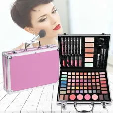 Повний набір косметики в кейсі, 30х21х6,5 см, Рожевий. Б'юті-кейс із косметикою/Ксметичний набір