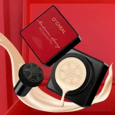 Кушон для обличчя + спонжик Beauty Linasi Red O'CHEAL, Натуральний відтінок/Тональний крем/ Крем пудра