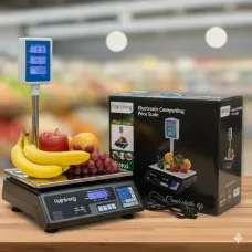 УЦЕНКА! Торговые весы Rainberg RB-304 со стойкой и аккумулятором Черные (Плохая упаковка 3391)