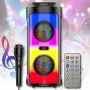 Портативная Bluetooth колонка 2х6.5​​​​​​​" с RGB подсветкой, микрофоном и пультом ДУ ZQS4248