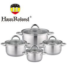 Набір каструль Haus Roland HR151-7, 4 шт. з неіржавкої сталі 1,9/2,7/3,6/4,7 л. Сріблястий (HR151-7)