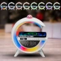 Настільна RGB лампа з колонкою, дискошаром та бездротовою зарядкою, BT 3402, Біла / Розумна лампа нічник / Смарт лампа
